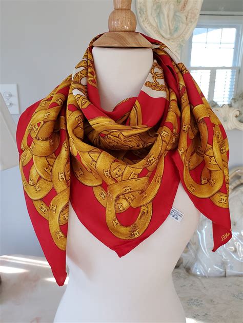 chanel vintage scarf hearts|Chanel scarf outlet.